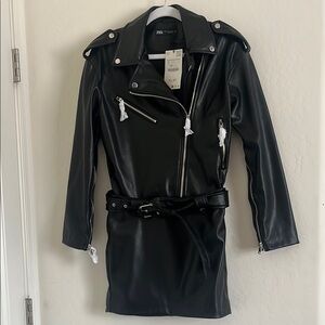 Zara Black Faux Leather Jacket